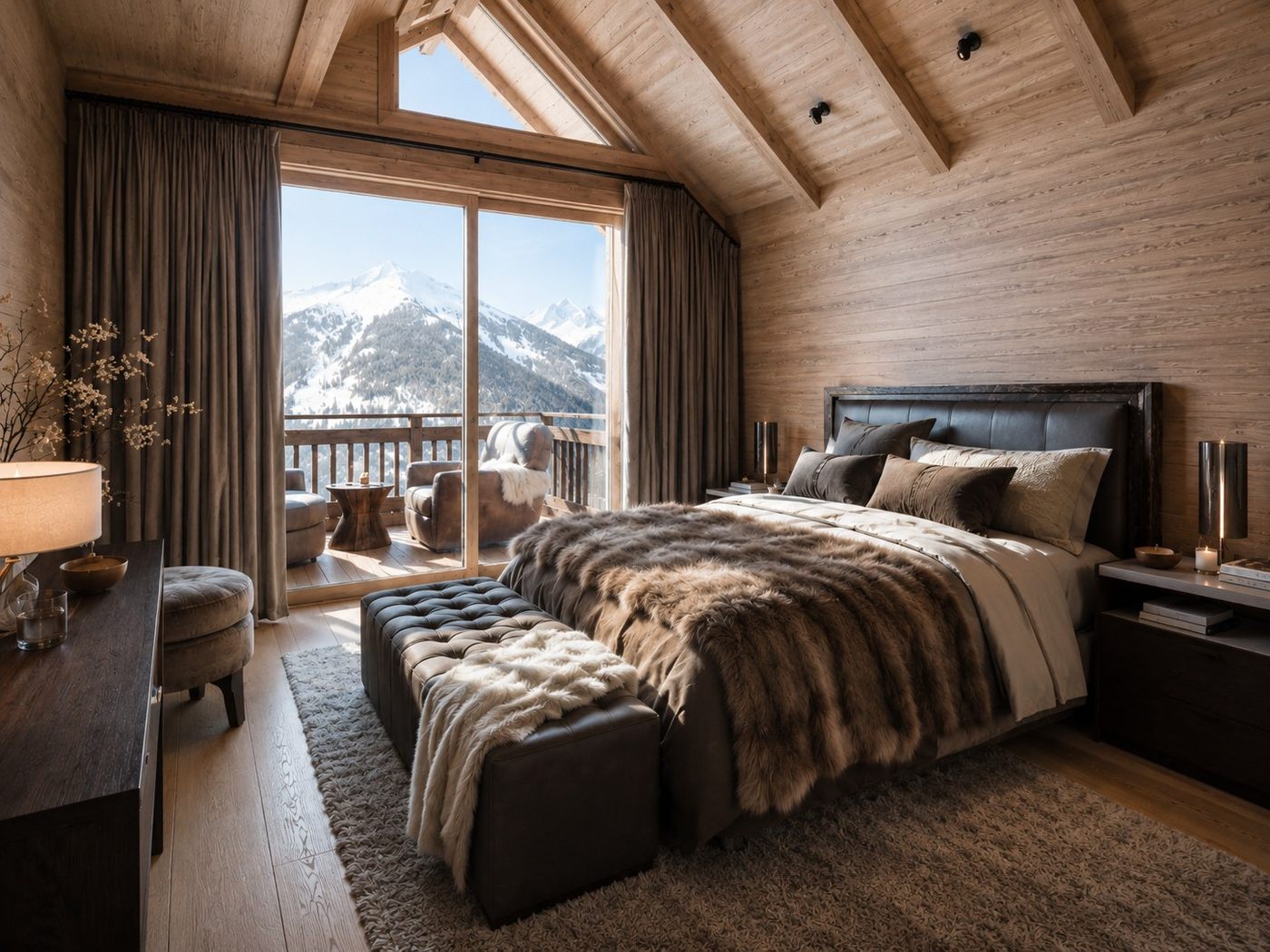 Chambre ouverte sur le massif